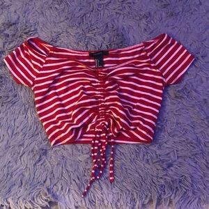 Stripped adjustable crop top